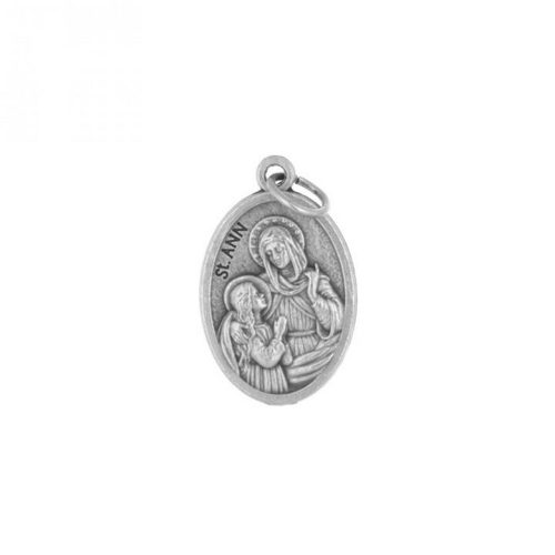 Szent Anna ezüst színű fém érem, 22 mm
