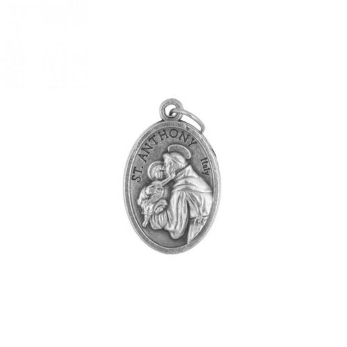 Szent Antal - Szent Ferenc ezüst színű fém érem, 22 mm