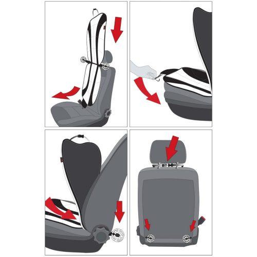 Ülésvédő - ergonomikus - AIR FLOW - fekete - WALSER