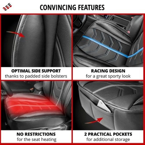 Ülésvédő, ECO bőr fekete-kék KIMI - WALSER