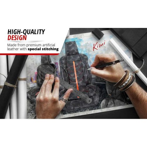 Ülésvédő, ECO bőr fekete-piros KIMI - WALSER