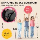 Gyerekülés magasító ISOFIX - ECE R 129 - ANDY - fekete - WALSER