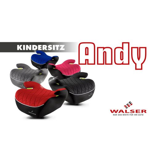 Gyerekülés magasító ISOFIX - ECE R 129 - ANDY - szürke - WALSER