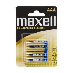 Mikroceruza elem AAA LR03 Super Alkaline 1,5V 4 db - MAXELL