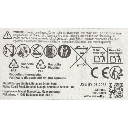 Gombelem CR2032 Li 3V 5 db - MAXELL 18742