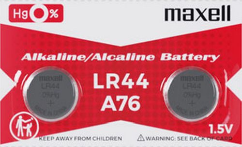 Gombelem LR44W Alkaline 1,5V 2 db - MAXELL