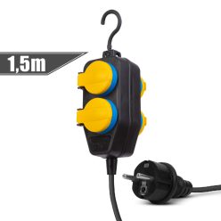 Kültéri elosztó fedéllel 1,5 m,  gumi IP44 - DELIGHT
