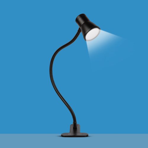 Flexibilis asztali LED lámpa - csipeszes - USB - állítható fényerő és színhőmérséklet - PHENOM