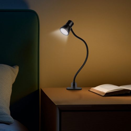 Flexibilis asztali LED lámpa - csipeszes - USB - állítható fényerő és színhőmérséklet - PHENOM