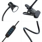 Flexibilis asztali LED lámpa - csipeszes - USB - állítható fényerő és színhőmérséklet - PHENOM