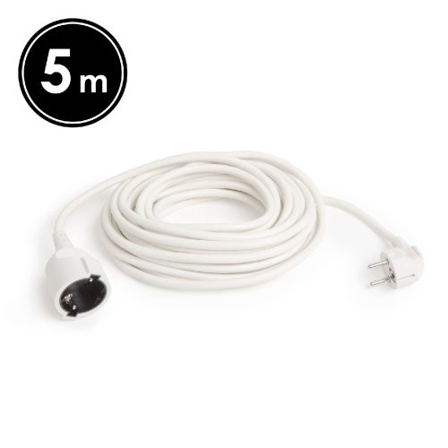 Hálózati lengő hosszabbító 5 m, fehér - DELIGHT