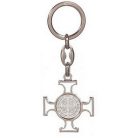 Kulcstartó - Kelta kereszt, Szent Benedek éremmel - 9,5 cm - piros
