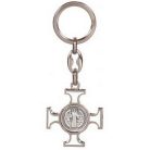Kulcstartó - Kelta kereszt, Szent Benedek éremmel - 9,5 cm - piros