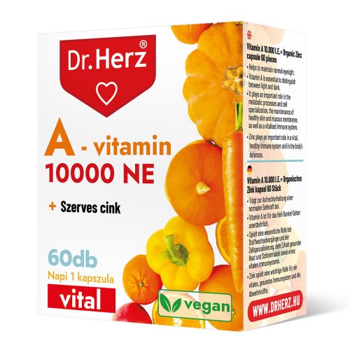A-vitamin 10000 NE + szerves Cink - 60 db étrend-kiegészítő kapszula - Dr. Herz
