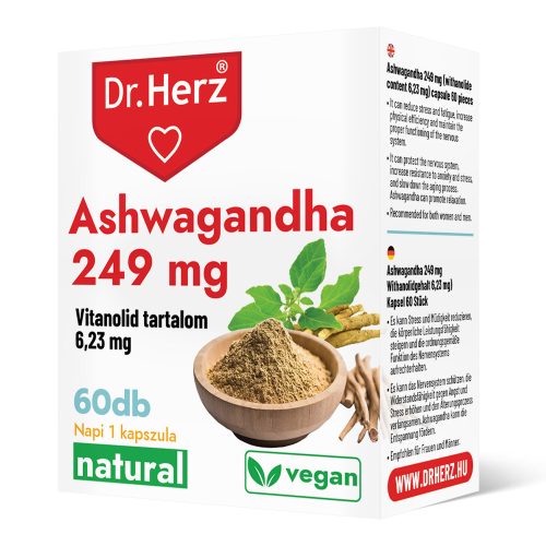 Ashwagandha 249 mg - 60 db étrend-kiegészítő kapszula - Dr. Herz