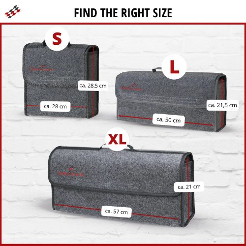 Autós tároló táska - S - szürke - 28x18x28 cm - WALSER