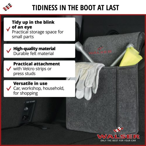 Autós tároló táska - L - szürke - 50x16x21 cm - WALSER