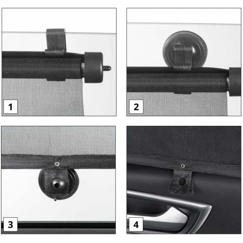 Napfényvédő roló oldalablakra 2 db 53x56 cm - WALSER