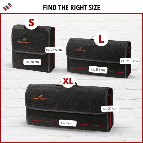 Autós tároló táska - XXL - fekete - 57x16x21 cm - WALSER