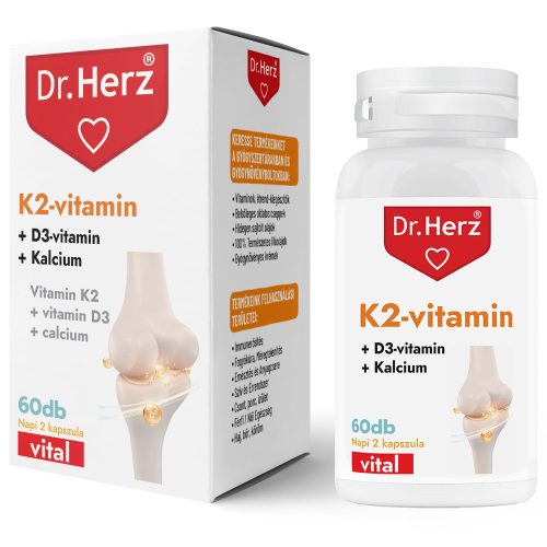 K2 vitamin +D3 + kalcium - 60 db étrend-kiegészítő kapszula - Dr. Herz
