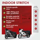 Motortakaró ponyva - BELTÉRI - CHOPPER - L méret - 250x100x130 cm fekete - WALSER