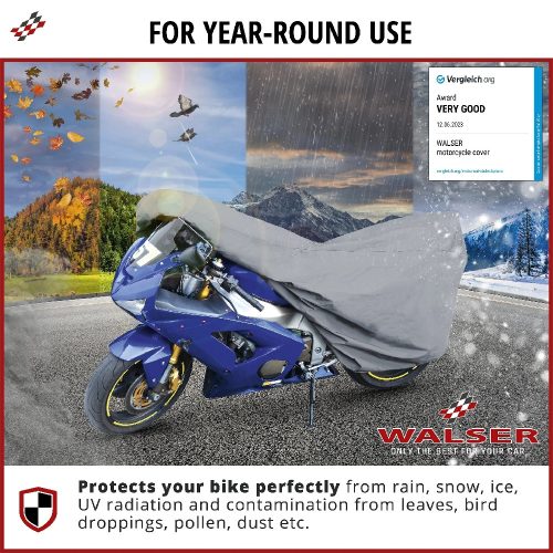 Motortakaró ponyva PREMIUM - SPORT - M méret - 215x95x120 cm szürke - WALSER