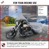Motortakaró ponyva PREMIUM - CHOPPER - L méret - 250x100x130 cm szürke - WALSER