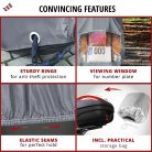 Motortakaró ponyva PREMIUM - CHOPPER - L méret - 250x100x130 cm szürke - WALSER