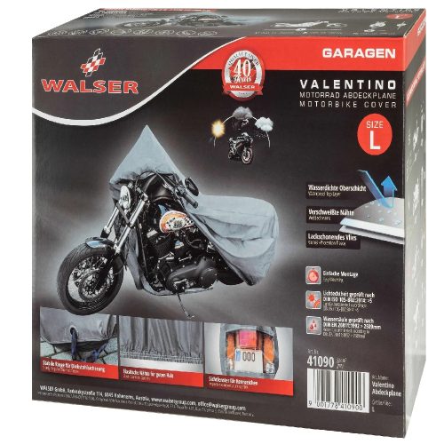 Motortakaró ponyva PREMIUM - CHOPPER - L méret - 250x100x130 cm szürke - WALSER
