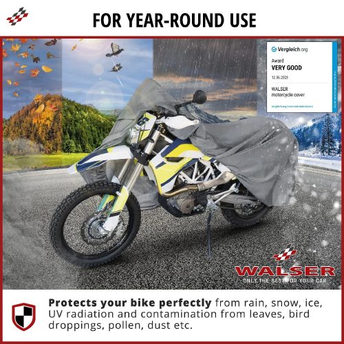 Motortakaró ponyva PREMIUM - ENDURO - XL méret - 255x110x135 cm szürke - WALSER