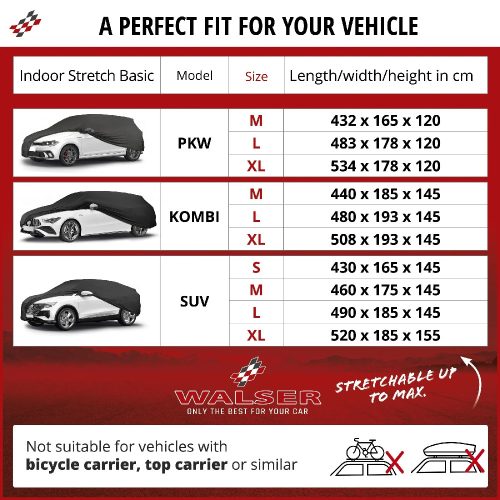 Autótakaró ponyva - beltéri - KOMBI - XL méret - Stretch - WALSER
