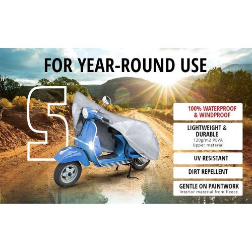 Motortakaró ponyva BASIC - S méret - 185x90x100 cm ezüst - WALSER