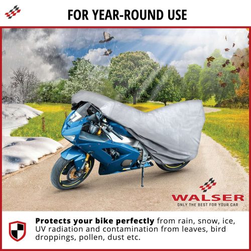 Motortakaró ponyva BASIC - M méret - 215x95x120 cm ezüst - WALSER