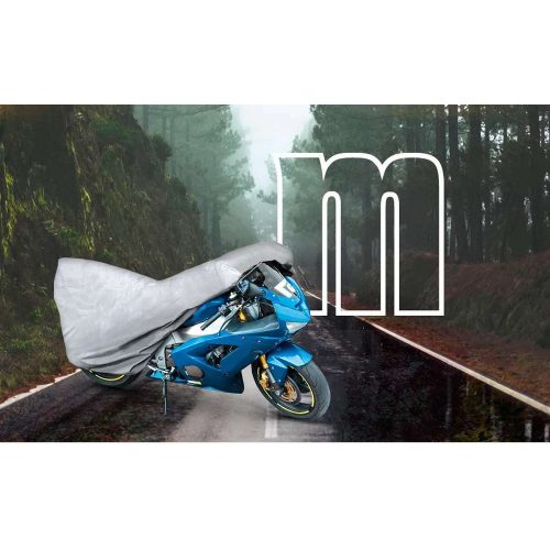 Motortakaró ponyva BASIC - M méret - 215x95x120 cm ezüst - WALSER