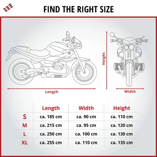 Motortakaró ponyva BASIC - M méret - 215x95x120 cm ezüst - WALSER