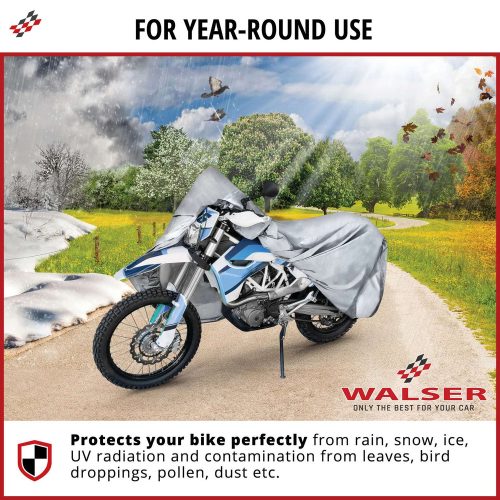 Motortakaró ponyva BASIC - XL méret - 255x110x135 cm ezüst - WALSER