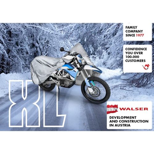 Motortakaró ponyva BASIC - XL méret - 255x110x135 cm ezüst - WALSER