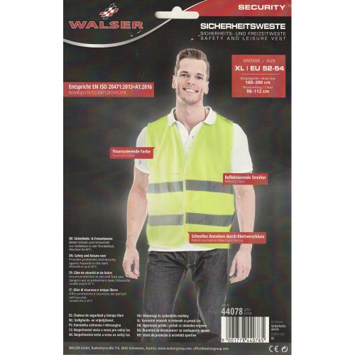 Láthatósági fényvisszaverő mellény - XL méret - WALSER