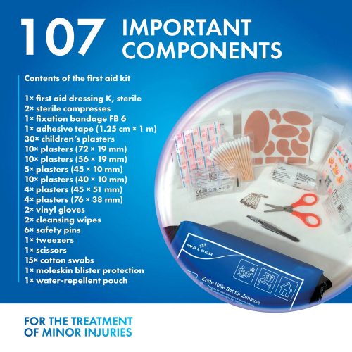 Otthoni elsősegély csomag - 107 részes - ISO 13485:2016 - WALSER