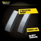 Fényvisszaverő tépőzáras szalag - 40x3,8 cm - ezüst, fekete - 2 db - WALSER 44526