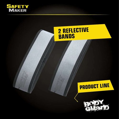 Fényvisszaverő tépőzáras szalag - 40x3,8 cm - ezüst, fekete - 2 db - WALSER 44526