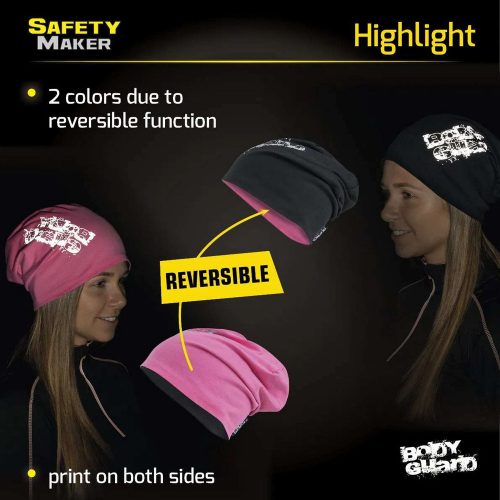 Sport sapka fényvisszaverő BODYGUARD emblémával - pink-fekete - WALSER