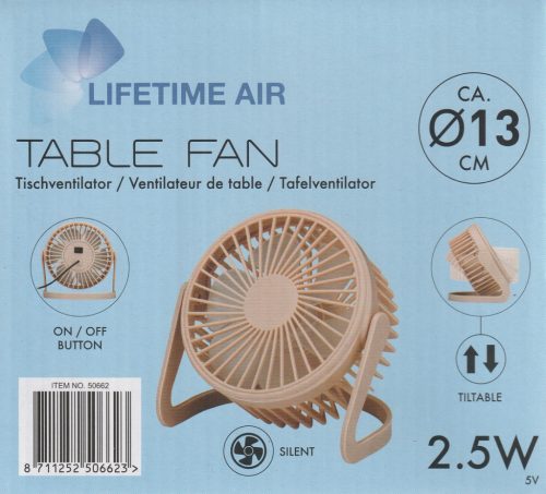 Asztali ventilátor - USB - 5V - 13 cm - LIFETIME AIR