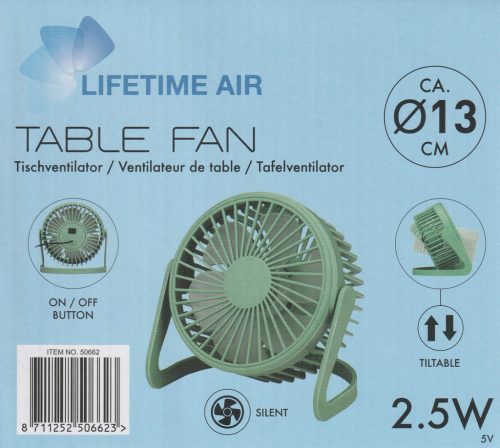 Asztali ventilátor - USB - 5V - 13 cm - LIFETIME AIR