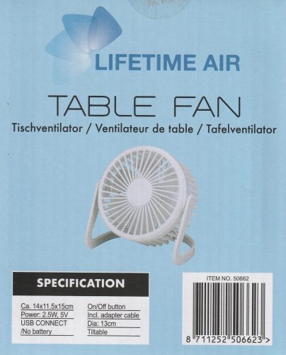 Asztali ventilátor - USB - 5V - 13 cm - LIFETIME AIR