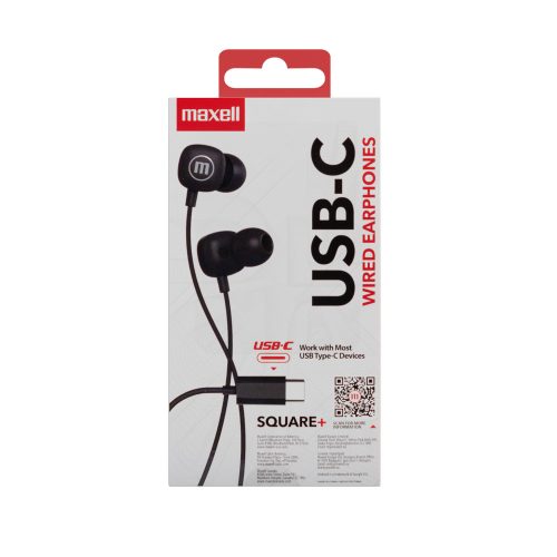 Fülhallgató Square - TYPE-C - fekete - MAXELL