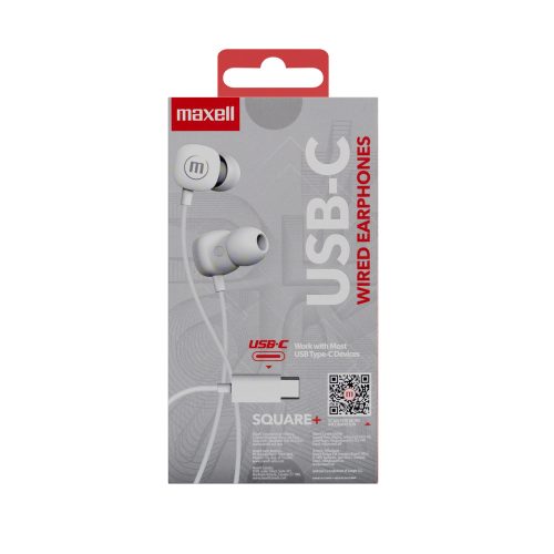 Fülhallgató Square - TYPE-C - fehér - MAXELL