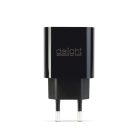 Hálózati Adapter - USB Type-C - gyorstöltő, PD20W - fekete - DELIGHT