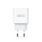 Hálózati Adapter - USB Type-C - gyorstöltő, PD20W - fehér - DELIGHT