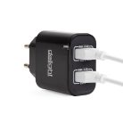 Hálózati adapter 2 USB - DELIGHT